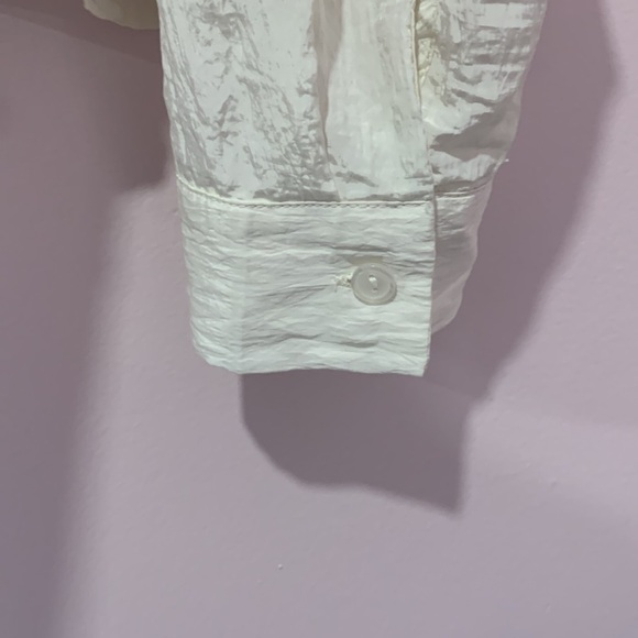 Women’s Bobbles & Lace Long Sleeve Cropped Silky Button Up - Size Small - Picture 6 of 8